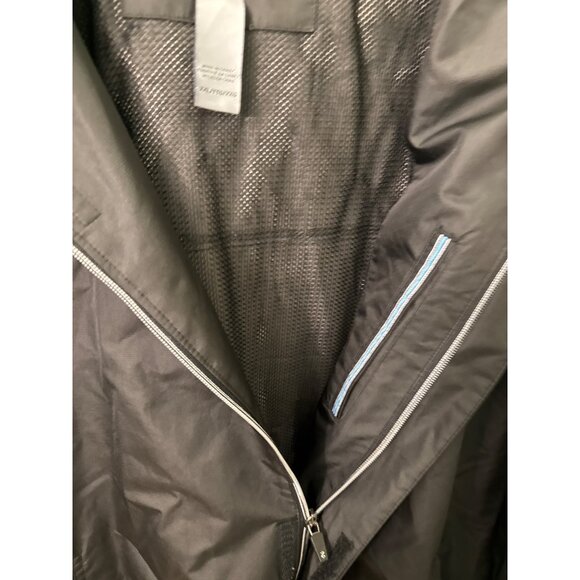 Izod Black Waterproof Hooded Jacket XXLG With Zipper & Snap Closures - Picture 3 of 8